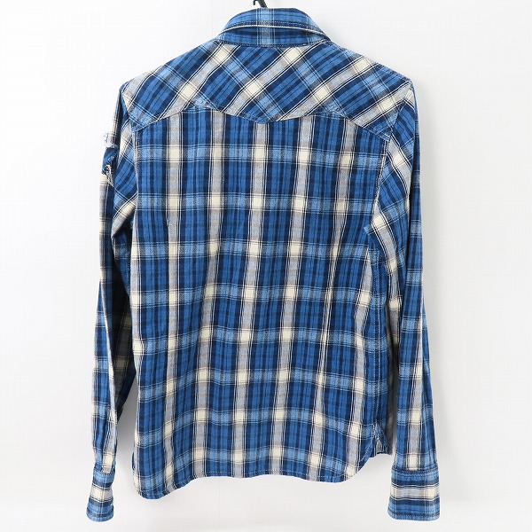 実際に弊社で買取させて頂いたM/エム 袖スター 長袖チェックシャツ Mの画像 1枚目