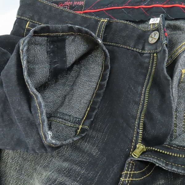 実際に弊社で買取させて頂いたRoen×BOBSON/ロエン×ボブソン スカルスタッズ ダメージ加工 デニムパンツ /33の画像 5枚目