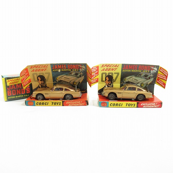 実際に弊社で買取させて頂いたCORGI TOYS/コーギートイズ  007 JAMES BOND'S ASTON MARTIN DB5/アストンマーティン ゴールド ミニカー 2点セット