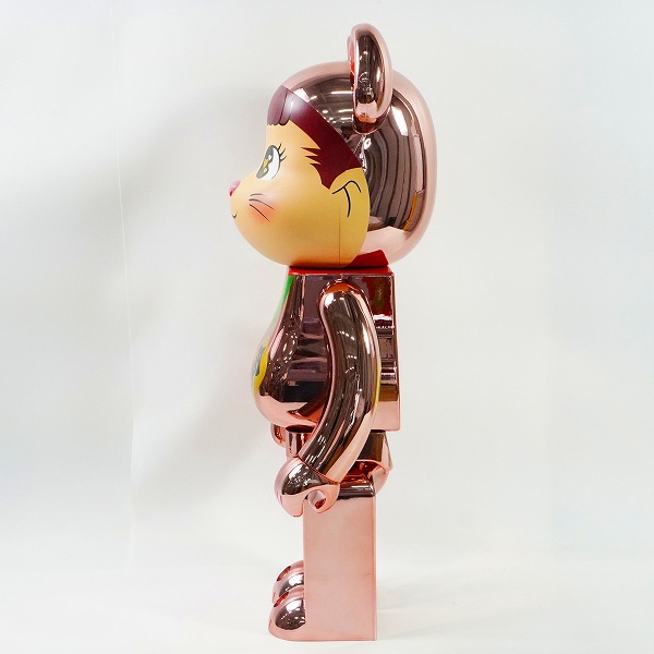 実際に弊社で買取させて頂いた★(3)未使用 MEDICOM TOY/メディコムトイ BE@RBRICK/ベアブリック 不二家 招き猫 ペコちゃん 金運ダブル小判 桃金メッキ 1000%の画像 2枚目