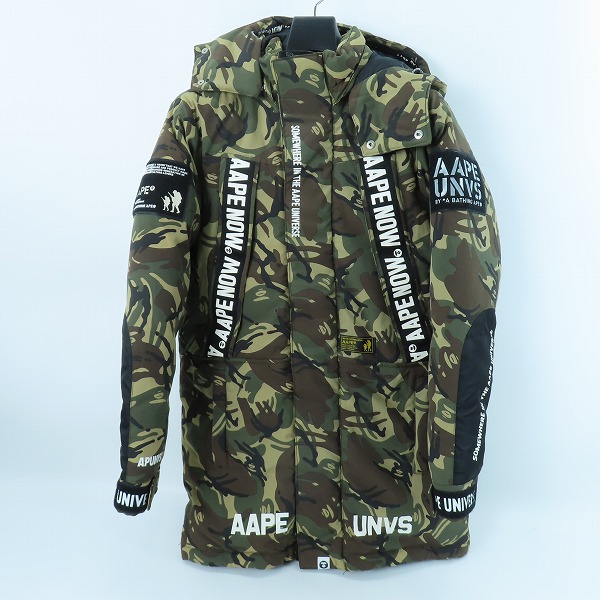 実際に弊社で買取させて頂いたAAPE BY A BATHING APE/エーエイプバイアベイシングエイプ 迷彩柄 ダウンジャケット/S