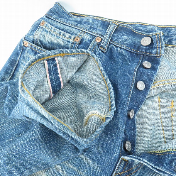 実際に弊社で買取させて頂いたSUGAR CANE/シュガーケーン インディゴ デニムパンツ W32L34の画像 4枚目