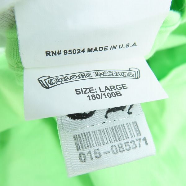 実際に弊社で買取させて頂いたCHROME HEARTS/クロムハーツ×OFF-WHITE/オフホワイト スクロールラベルプリント ロゴプリントTシャツ/Lの画像 4枚目