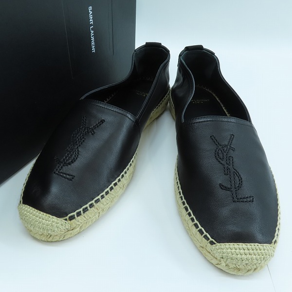 実際に弊社で買取させて頂いたSAINT LAURENT/サンローラン YSLロゴ 刺繍 エスパドリーユ 471740/40