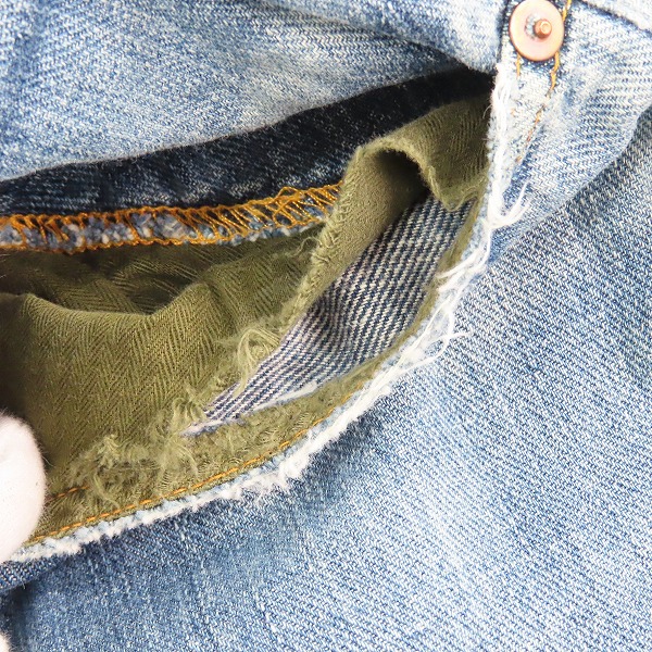 実際に弊社で買取させて頂いたA BATHING APE/アベイシングエイプ デニムパンツ サル顔ペイント/Mの画像 7枚目