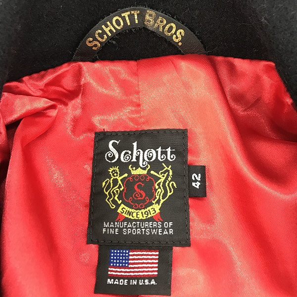 実際に弊社で買取させて頂いたSchott/ショット ARROW/アロー Pコート/ピーコート 42の画像 3枚目