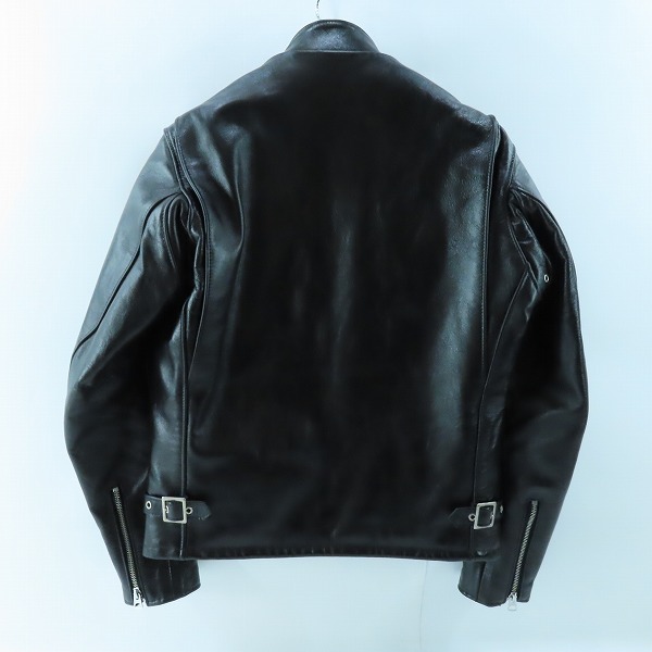 実際に弊社で買取させて頂いたSchott Bros/ショット ブロス 馬革/ホースハイド レザー 内キルティング シングル ライダースジャケット/38の画像 1枚目