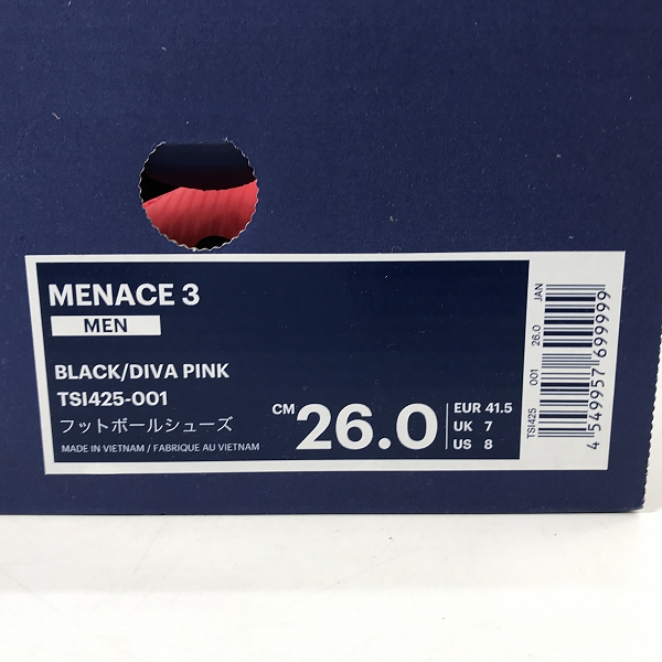 実際に弊社で買取させて頂いた【未使用】asics/アシックス MENACE 3/メナス3 サッカースパイク TSI425-001/26の画像 8枚目