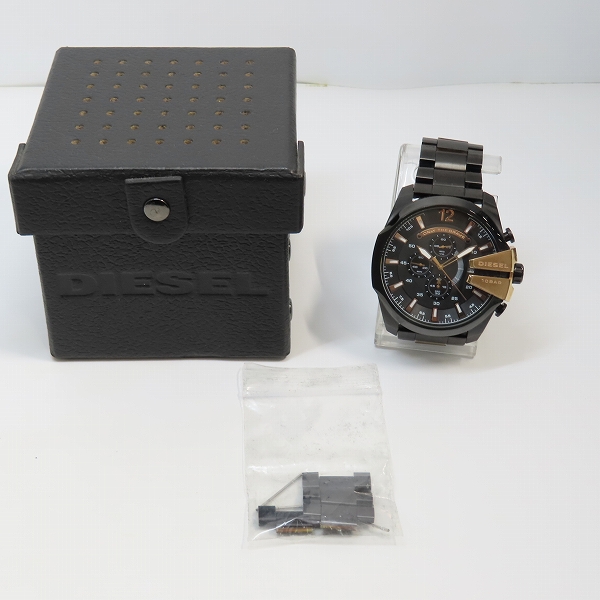 実際に弊社で買取させて頂いたDIESEL/ディーゼル MEGA CHIEF/メガチーフ クロノグラフ DZ-4309【動作未確認】の画像 8枚目