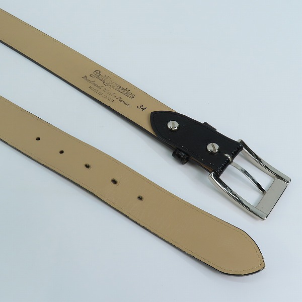 実際に弊社で買取させて頂いたWACKO MARIA/ワコマリア GUILTY PARTIES PYTHON LEATHER BELT/パイソンレザーベルト ブラック 34の画像 3枚目