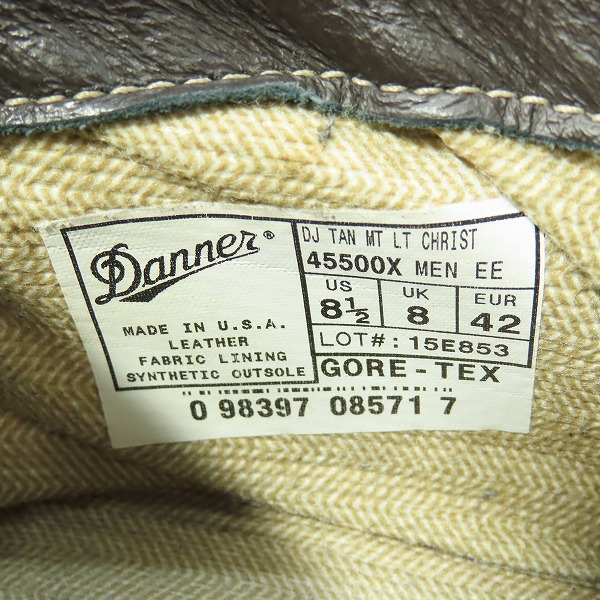 実際に弊社で買取させて頂いたDanner/ダナー MOUNTAIN LIGHT CRISTY TAN SUEDE GORE-TEX マウンテンライト タンスエード ブーツ 45500X/US8.5の画像 5枚目