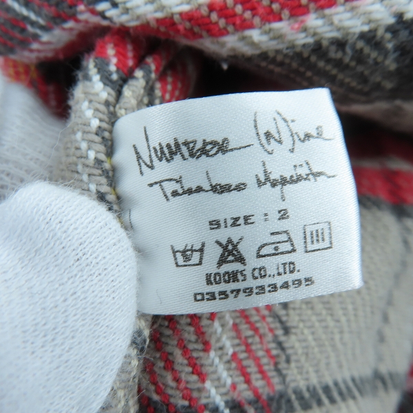 実際に弊社で買取させて頂いたNUMBER(N)INE/ナンバーナイン ハイスト期 THS フード付 チェック 長袖ネルシャツ/2の画像 3枚目