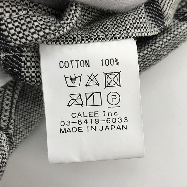 実際に弊社で買取させて頂いたCALEE/キャリー BLOCK CHECK OVER SIZE SHIRT JACKET/ブロックチェック オーバーサイズ シャツジャケット/XLの画像 3枚目