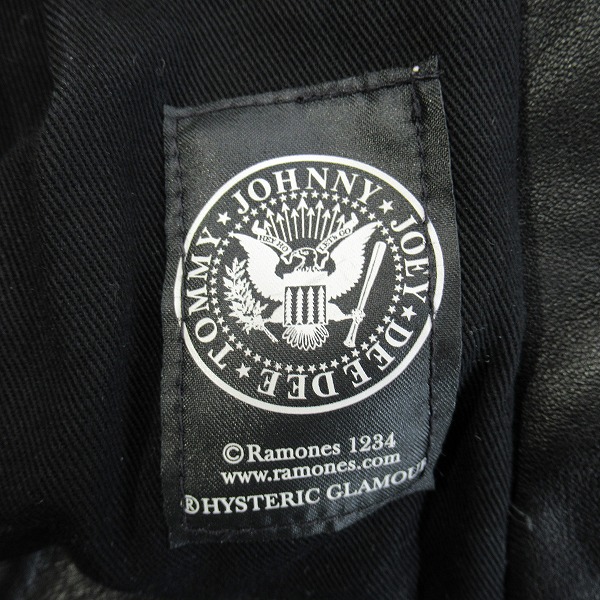 実際に弊社で買取させて頂いたLewis Leathers×HYSTERIC GLAMOUR/ルイスレザー×ヒステリックグラマー ダブルライダースジャケット 0153LB04/Fの画像 5枚目