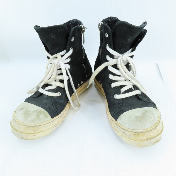 実際に弊社で買取させて頂いたRick Owens/リックオウエンス RAMONES/ラモーンズ スウェードレザー サイドジップスニーカー 41