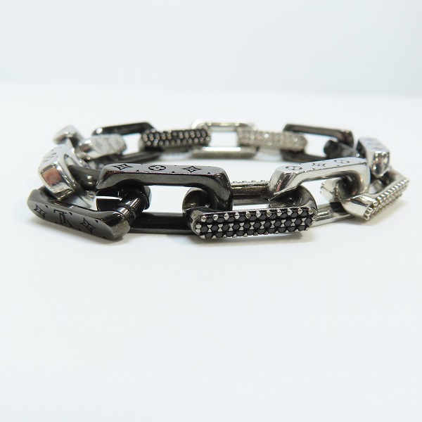 実際に弊社で買取させて頂いたLouis Vuitton/ルイヴィトン ブレスレット モノグラム チェーン ラインストーン M1205Mの画像 4枚目