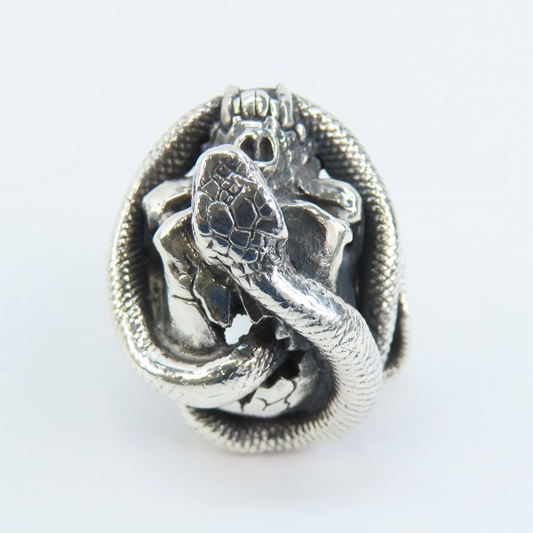 実際に弊社で買取させて頂いたCRAZY PIG DESIGNS/クレイジーピッグ スカル＆スネークリング 19号の画像 1枚目