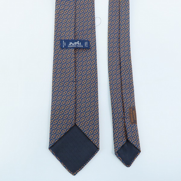 実際に弊社で買取させて頂いたHERMES/エルメス 総柄 シルク ネクタイの画像 2枚目