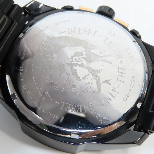 実際に弊社で買取させて頂いたDIESEL/ディーゼル MEGA CHIEF/メガチーフ クロノグラフ DZ-4309【動作未確認】の画像 4枚目