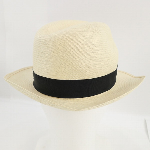 実際に弊社で買取させて頂いたBorsalino ボルサリーノ パナマハット 天然草/57 の画像 3枚目