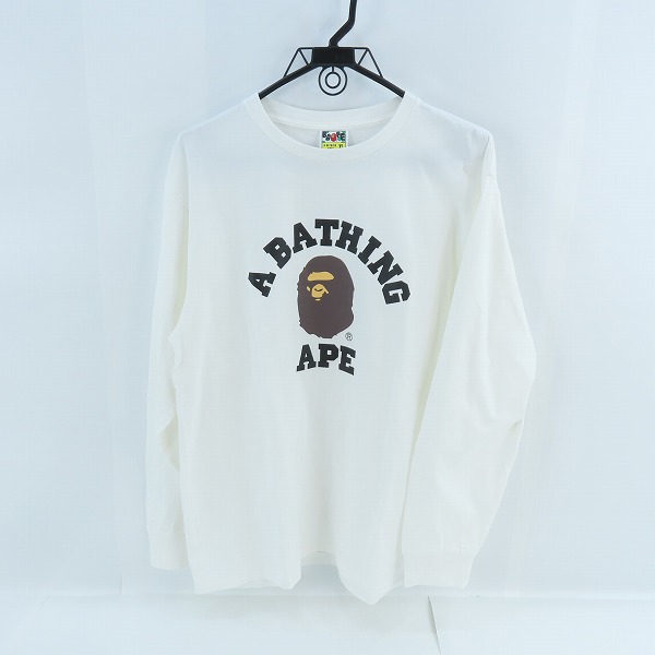実際に弊社で買取させて頂いたA BATHING APE/アベイシングエイプ カレッジ ロゴ プリント 長袖 Tシャツ/XL