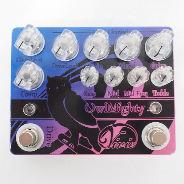 実際に弊社で買取させて頂いたVivie/ビビー OwlMighty ベース用 プリアンプ エフェクター【動作確認済】の画像 1枚目