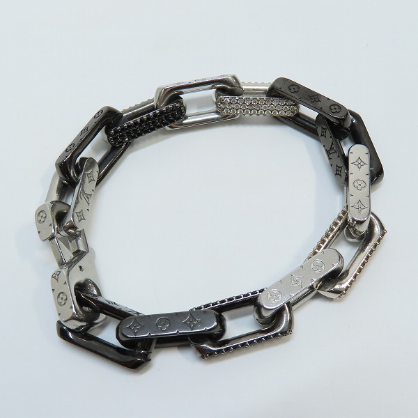 実際に弊社で買取させて頂いたLouis Vuitton/ルイヴィトン ブレスレット モノグラム チェーン ラインストーン M1205Mの画像 5枚目