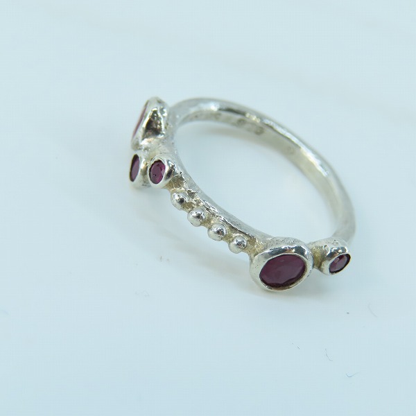 実際に弊社で買取させて頂いたLoree Rodkin/ローリーロドキン 5Pピンクストーン入り シルバーリング/12.5号