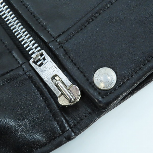 実際に弊社で買取させて頂いたSchott/ショット NEW DOUBLE BREST RIDERS/羊革レザーダブルブレストライダース 782-3950077/XL の画像 6枚目
