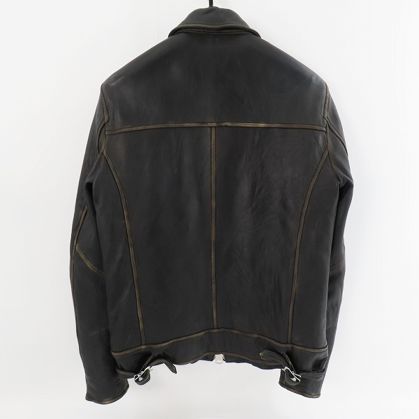 実際に弊社で買取させて頂いたnano universe/ナノユニバース シープスキン ライダースジャケット NUC63L01078SH /Sの画像 1枚目