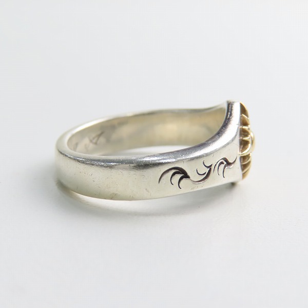 実際に弊社で買取させて頂いたRIZONA FREEDOM/アリゾナフリーダム K18太陽神 唐草堀り リング 22号の画像 4枚目