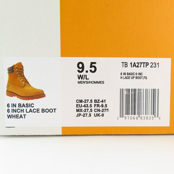 実際に弊社で買取させて頂いたTimberland/ティンバーランド 6 IN BASIC 6 INCH LACE BOOT WHEAT/6インチ レースアップブーツ TB1A27TP231/9.5Wの画像 9枚目