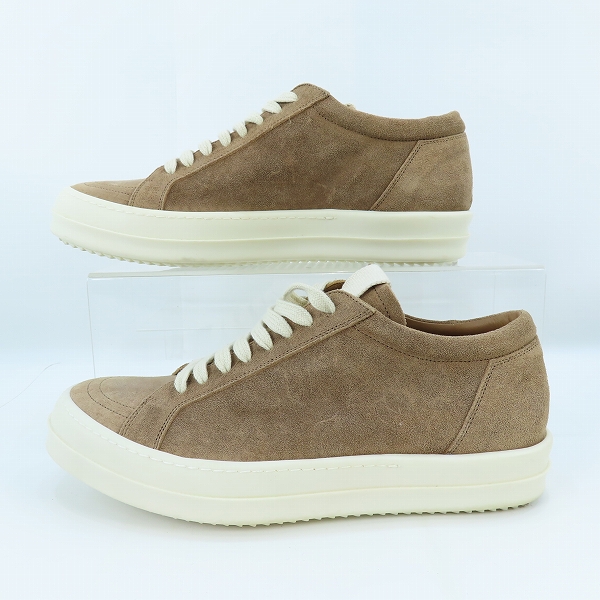 実際に弊社で買取させて頂いたRick Owens/リックオウエンス VINTAGE LOW SNEAKS ヴィンテージ ロー スエード レザー スニークス/スニーカー RU02A5893LVS/41の画像 3枚目
