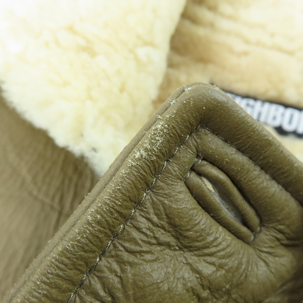 実際に弊社で買取させて頂いたNEIGHBORHOOD/ネイバーフッド N-1D / M-JKT 羊革 ムートンジャケット 182SZNH-JKM01/Mの画像 6枚目