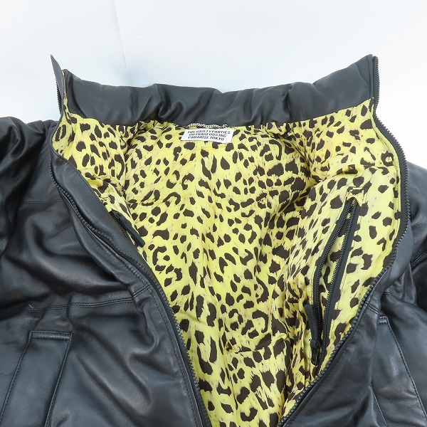 実際に弊社で買取させて頂いたWACKO MARIA/ワコマリア GUILTY PARTIES LEATHER DOWN JACKET レザー レオパード ダウンジャケット/Mの画像 6枚目