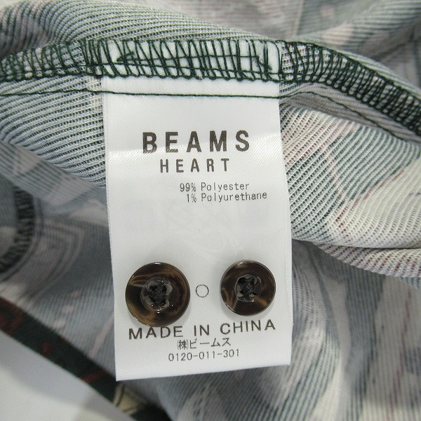 実際に弊社で買取させて頂いた【未使用】BEAMS HEART/ビームスハート レトロプリント ロングスリーブ ビッグ シャツ 42-11-0014-459/Sの画像 3枚目