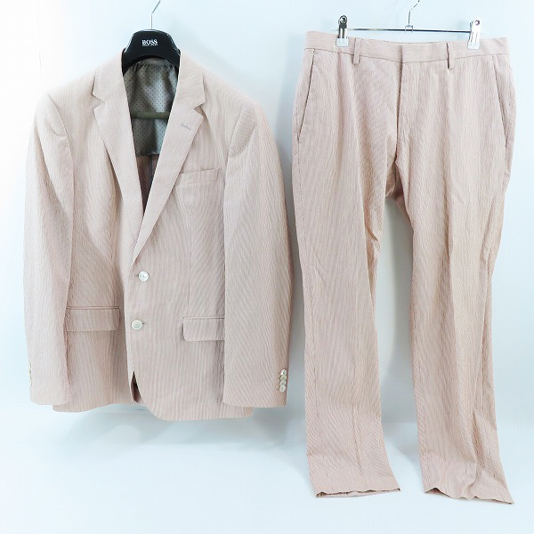 実際に弊社で買取させて頂いた【JPタグ】HUGO BOSS/ヒューゴボス ストライプ スーツ セットアップ テーラードジャケット/パンツ 46