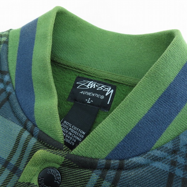 実際に弊社で買取させて頂いたSTUSSY/ステューシー  STUSSY刺繍 チェック柄 ブルゾン/Lの画像 3枚目
