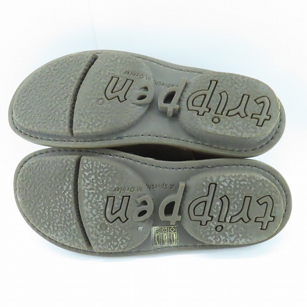 実際に弊社で買取させて頂いたTrippen/トリッペン レザーレースアップシューズ/カーキ系の画像 2枚目