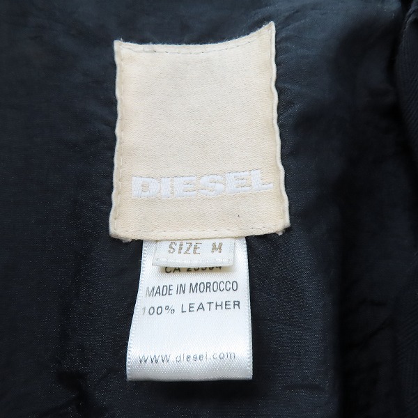 実際に弊社で買取させて頂いたDIESEL/ディーゼル クラック加工 カウレザー ジャケット Mの画像 2枚目