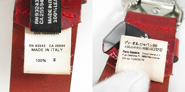 実際に弊社で買取させて頂いたDIESEL/ディーゼル 777 バックル レザーベルト 90/36の画像 4枚目