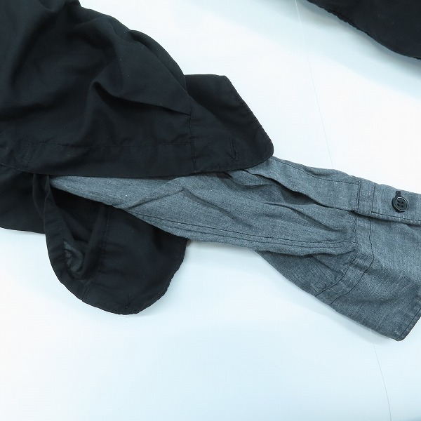 実際に弊社で買取させて頂いたBLACK COMME des GARCONS/ブラックコムデギャルソン AD2015 長袖 レイヤード シャツ 1P-B013/Lの画像 5枚目