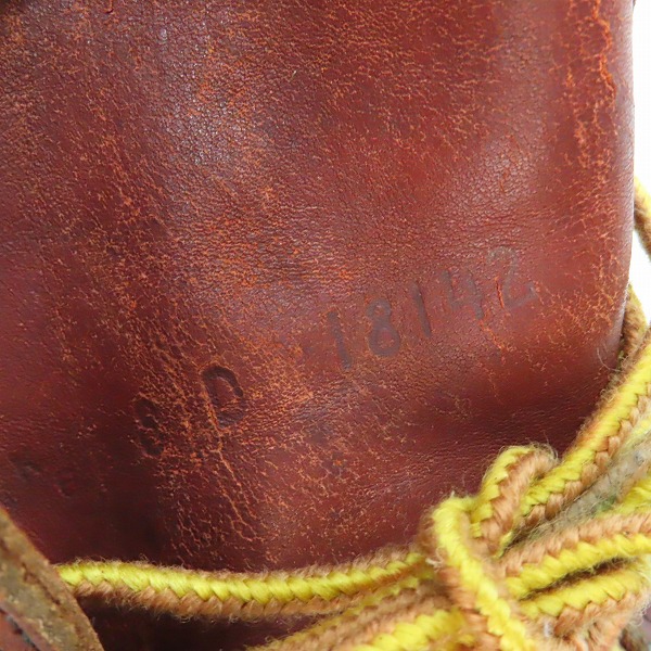 実際に弊社で買取させて頂いたRED WING/レッドウィング 半円犬タグ アイリッシュセッター ブーツ 18142/8Dの画像 6枚目