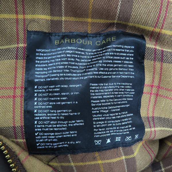 実際に弊社で買取させて頂いたBarbour/バーブァー BEAUFORT WAX JACKET/ビューフォート ワックスジャケット MWX0017RU52/C34/86CMSの画像 3枚目