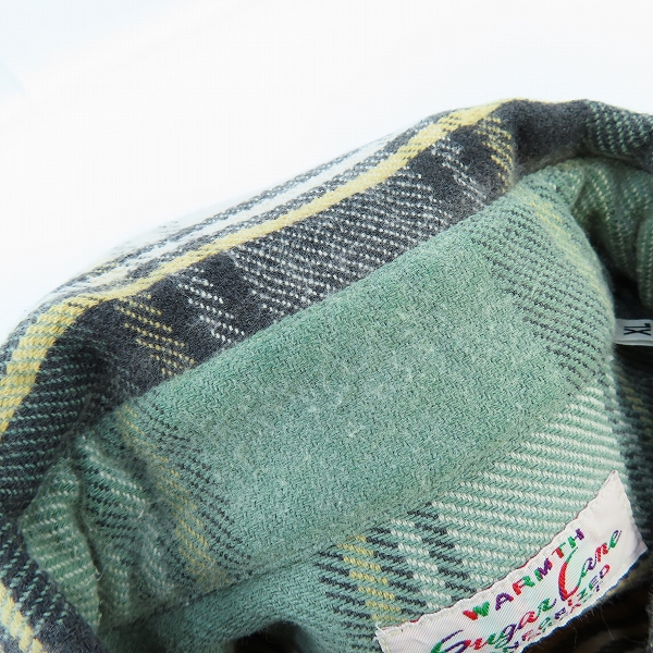 実際に弊社で買取させて頂いたSUGAR CANE/シュガーケーン チェック柄 ネルシャツ SC27118 グリーン系 XLの画像 4枚目