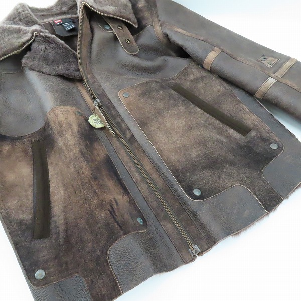 実際に弊社で買取させて頂いたDIESEL/ディーゼル カウレザー ムートンジャケット Mの画像 4枚目