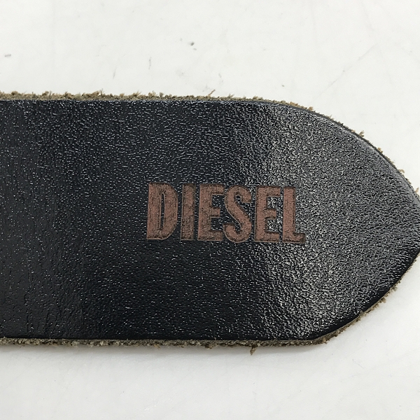 実際に弊社で買取させて頂いた【JPタグ】DIESEL/ディーゼル チェーン装飾 レザーベルト 90cm の画像 7枚目