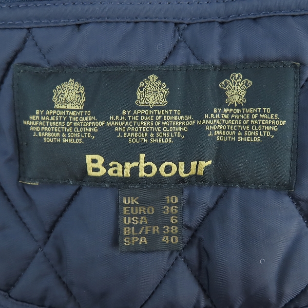 実際に弊社で買取させて頂いたBarbour/バブアー キルティング ナイロンジャケット/UK10の画像 2枚目