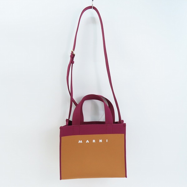 実際に弊社で買取させて頂いたMARNI/マルニ ジャカード バイカラー ショッピングバッグ トートバッグ SHMP0083A0の画像 2枚目