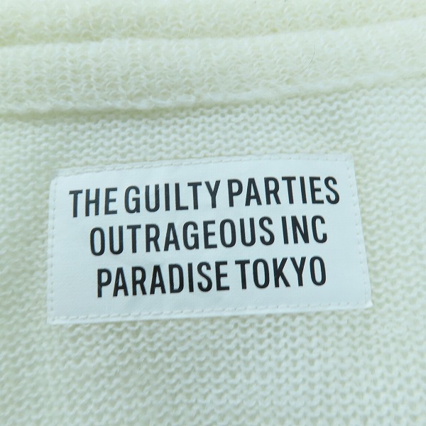 実際に弊社で買取させて頂いたWACKO MARIA/ワコマリア GUILTY PARTIES モヘア ウール カーディガン ホワイト/XLの画像 2枚目